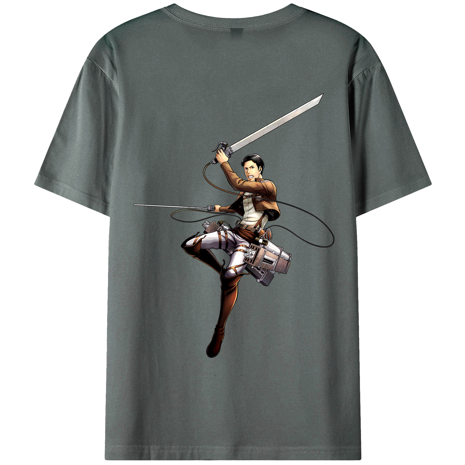 （画像用） 進撃の巨人 Attack on Titan 綿100％ メンズ半袖Tシャツ（バックプリント） 通気性